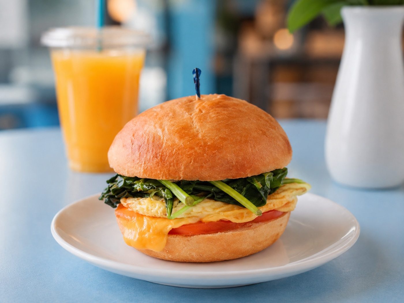 2 Eggs, Spinach, and Tomato at Cachito Coffee and Bakery in Miami Beach
