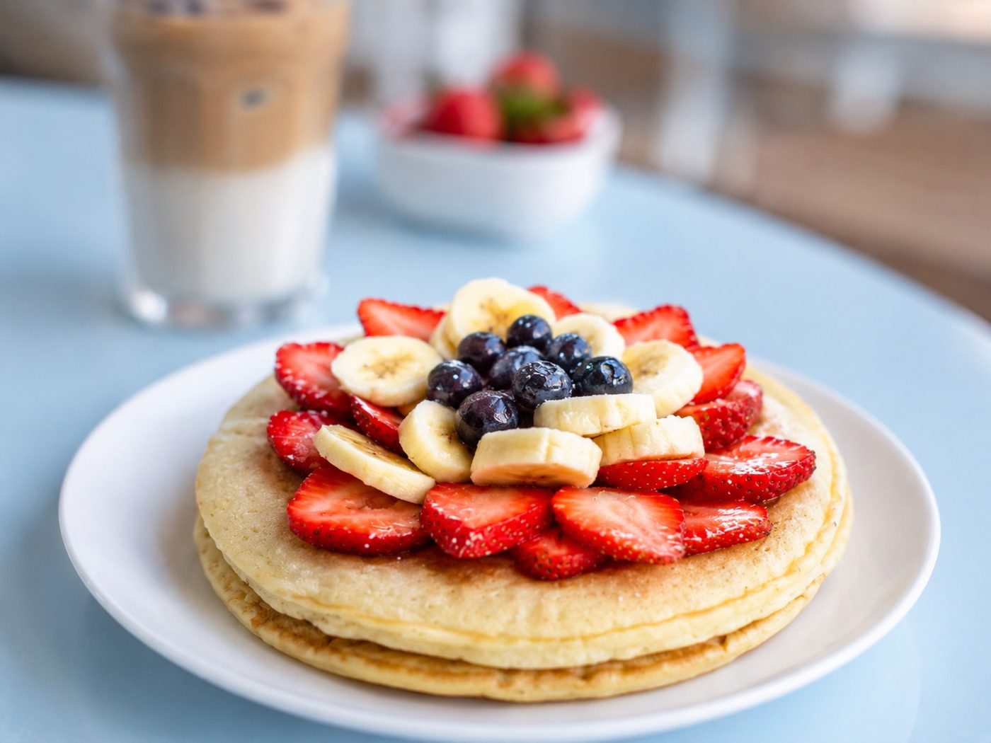Pancakes with Berries at Cachito Coffee and Bakery in Miami Beach